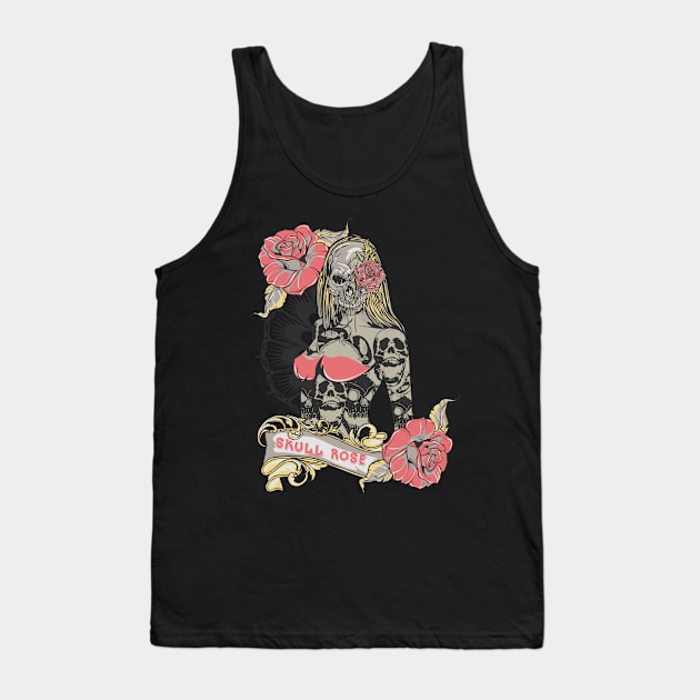 Skull Rose Tank Top by gblackid